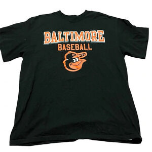 Baltimore Orioles Baseball Men’s Black Logo Graphic Tee Size XLarge MLB